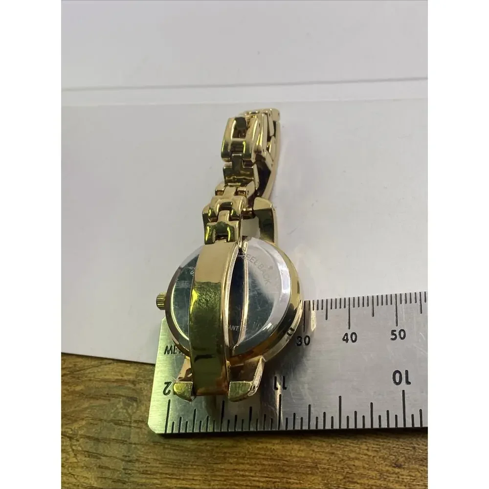 Vintage Montres Carlo Womens Gold Cuff Bangle Watch New Battery